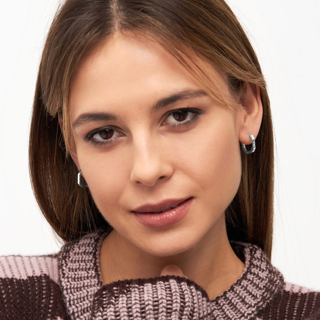 LULU Copenhagen Organic Hoops Pair Hoops Silver Plated