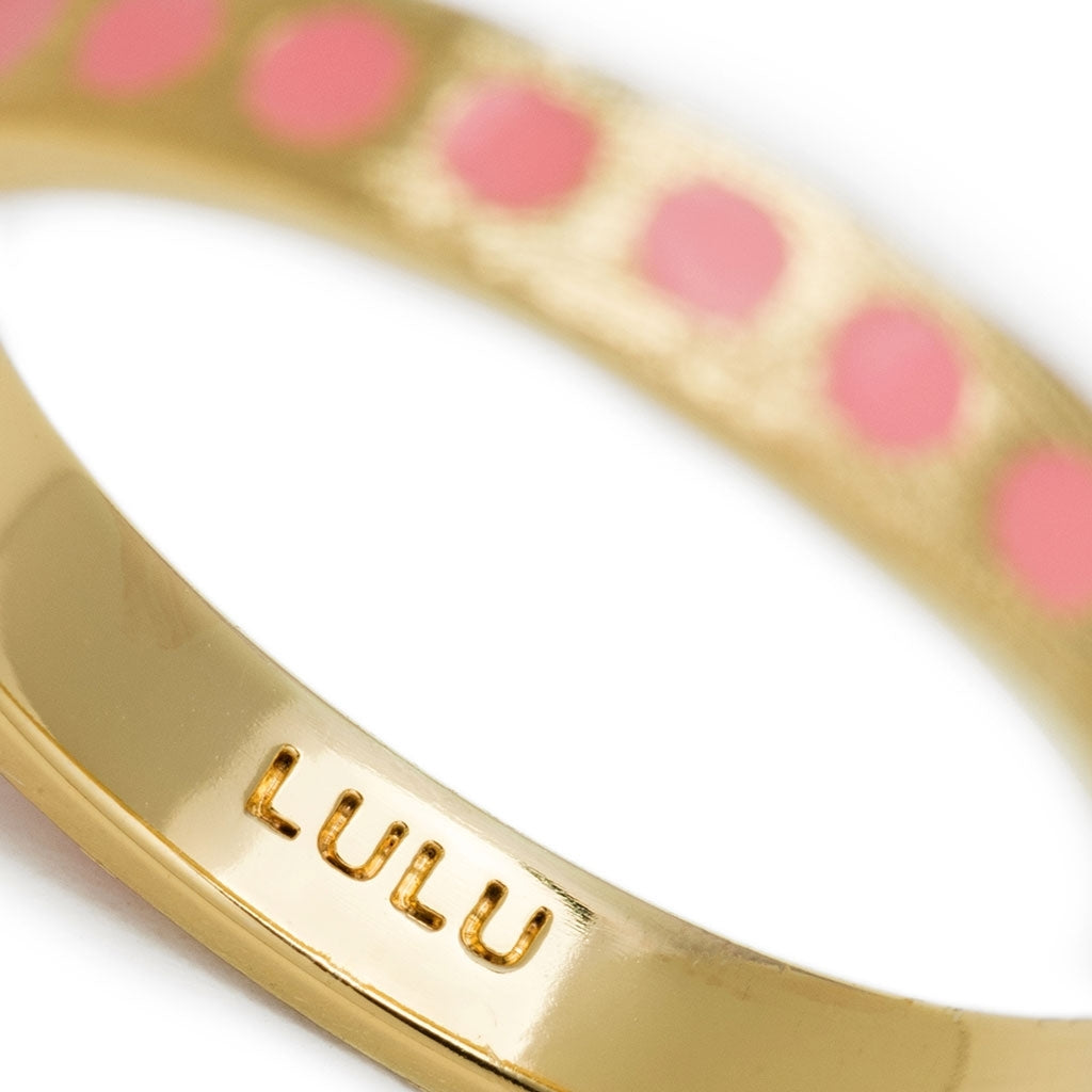 LULU Copenhagen Pattern Ring gold plated Rings Burnt Coral