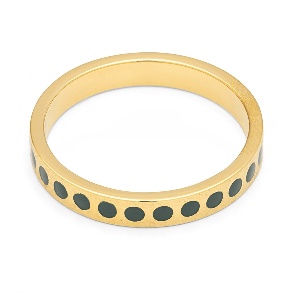 LULU Copenhagen Pattern Ring gold plated Rings North Sea Green