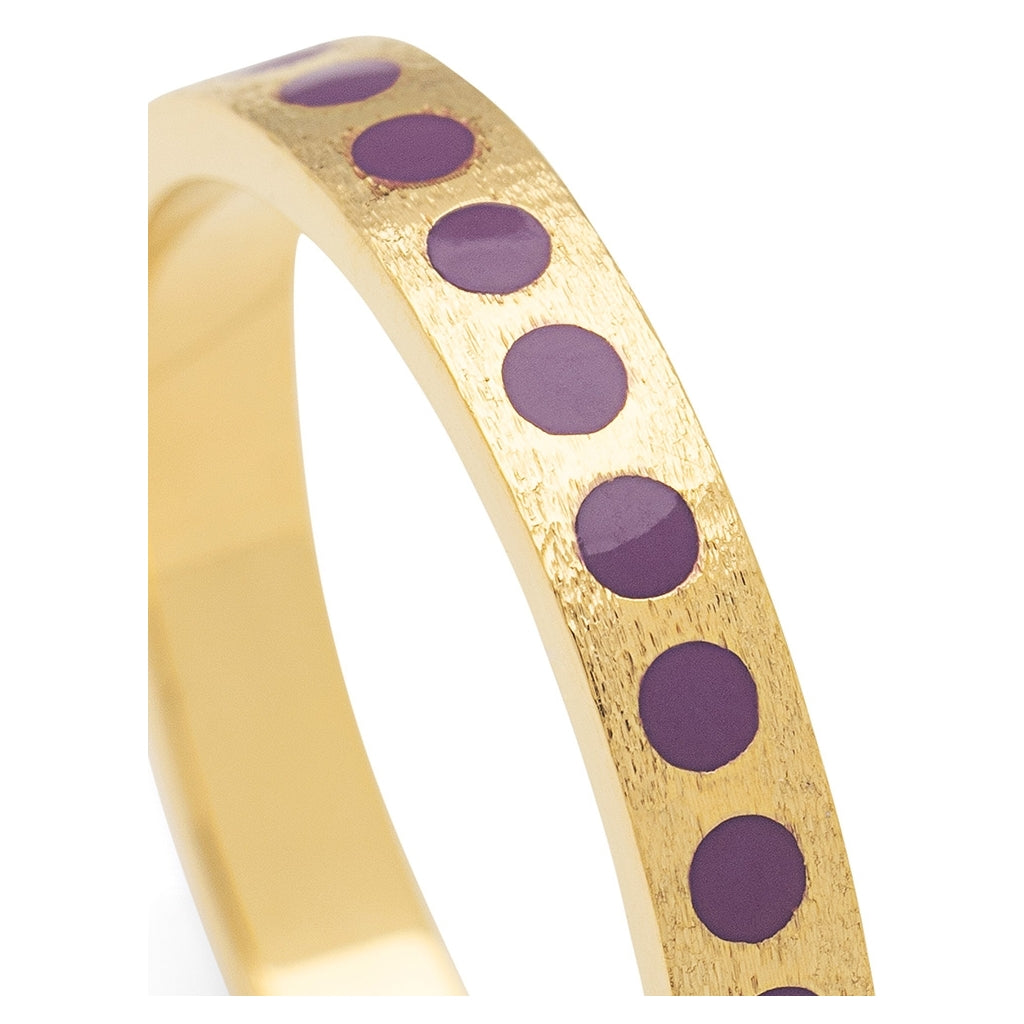 LULU Copenhagen Pattern Ring gold plated Rings Purple Harvest