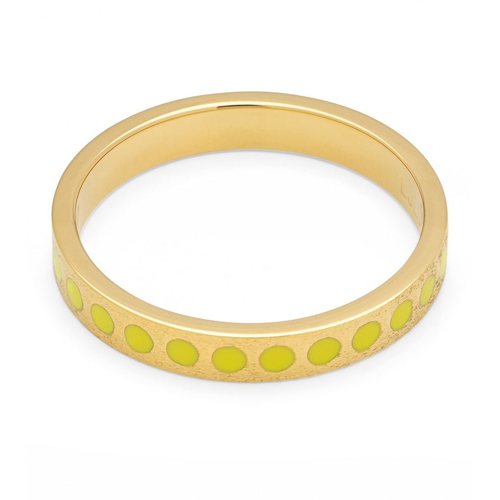 LULU Copenhagen Pattern Ring gold plated Rings Wild Lime