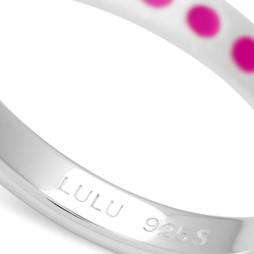 LULU Copenhagen Pattern Ring silver Rings Electric Fuchsia Pink
