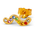 Snaky earring 1 pcs gold plated - Rainbow