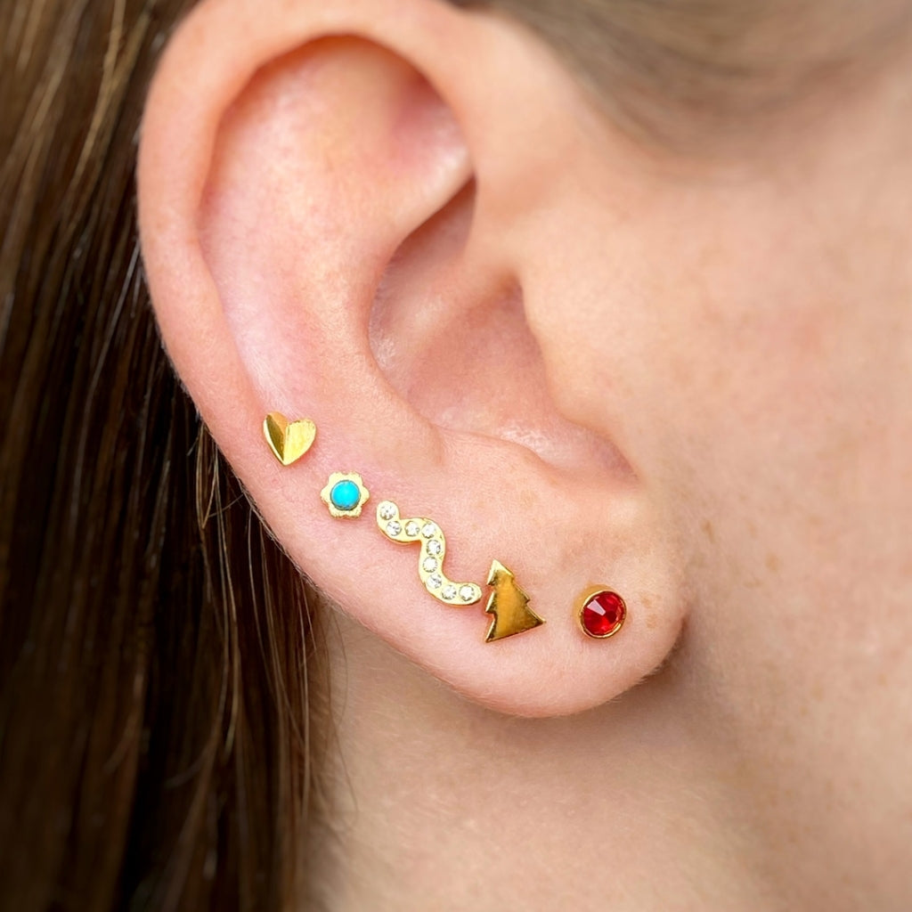 LULU Copenhagen Snaky earring 1 pcs gold plated Ear stud, 1 pcs White