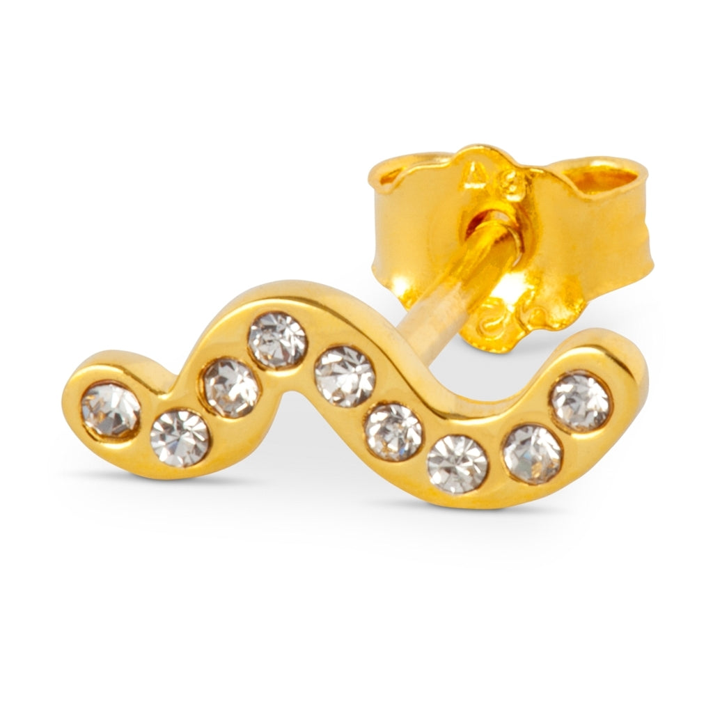 LULU Copenhagen Snaky earring 1 pcs gold plated Ear stud, 1 pcs White