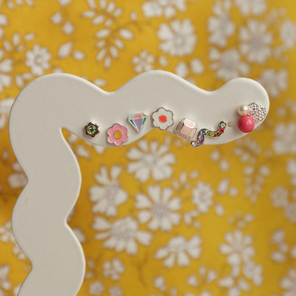 LULU Copenhagen Snaky earring 1 pcs silver plated Ear stud, 1 pcs Rainbow