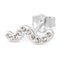 Snaky earring 1 pcs silver plated - White