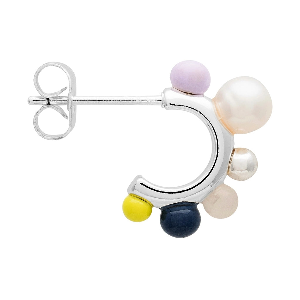 LULU Copenhagen Space Hoops Pair silver plated Hoops Milky Way