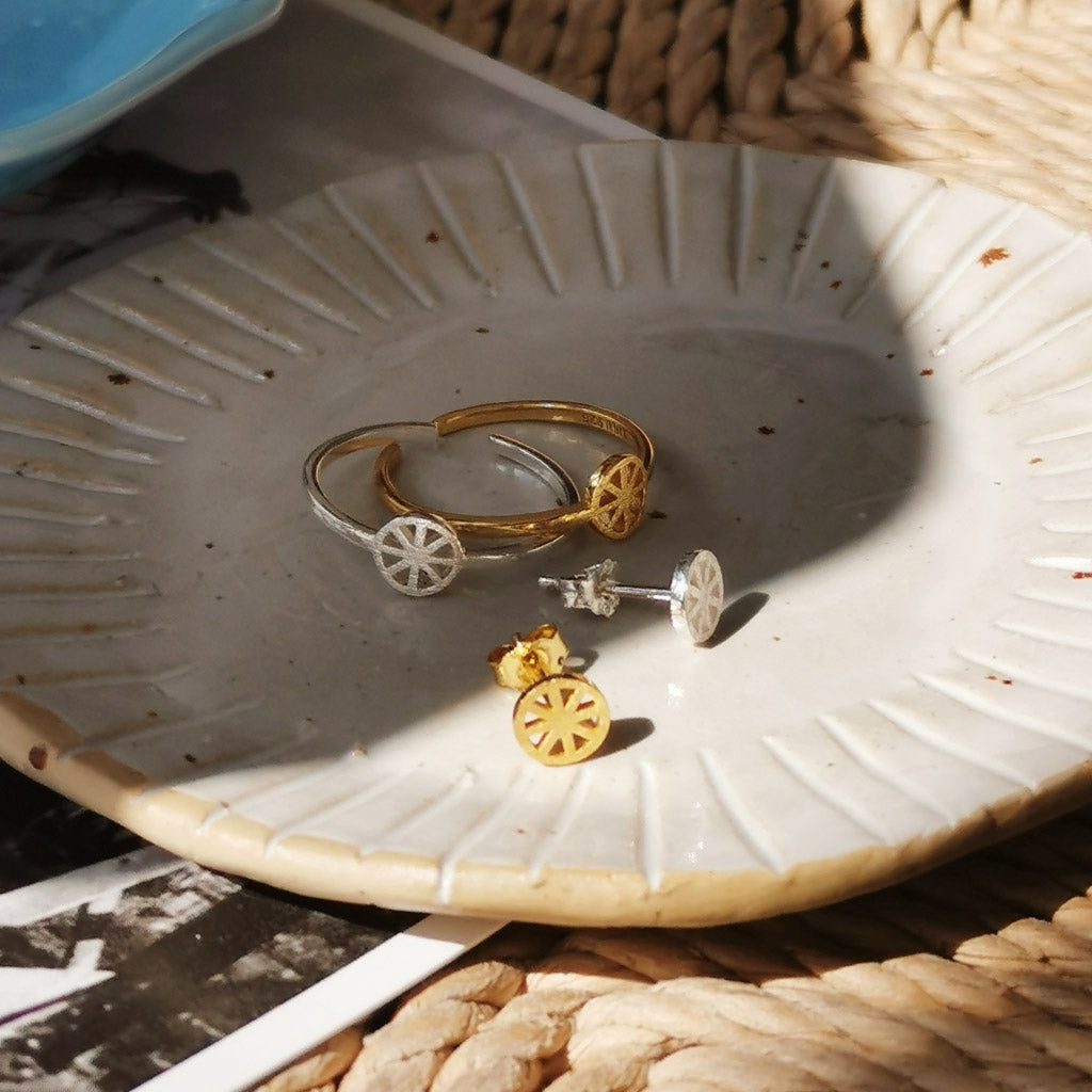 LULU Copenhagen Spinning Wheel earring 1 pcs Ear stud, 1 pcs Gold plated