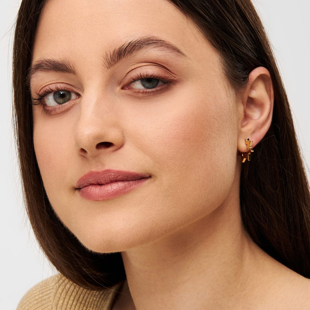 LULU Copenhagen Star Hoops pair Hoops Gold plated