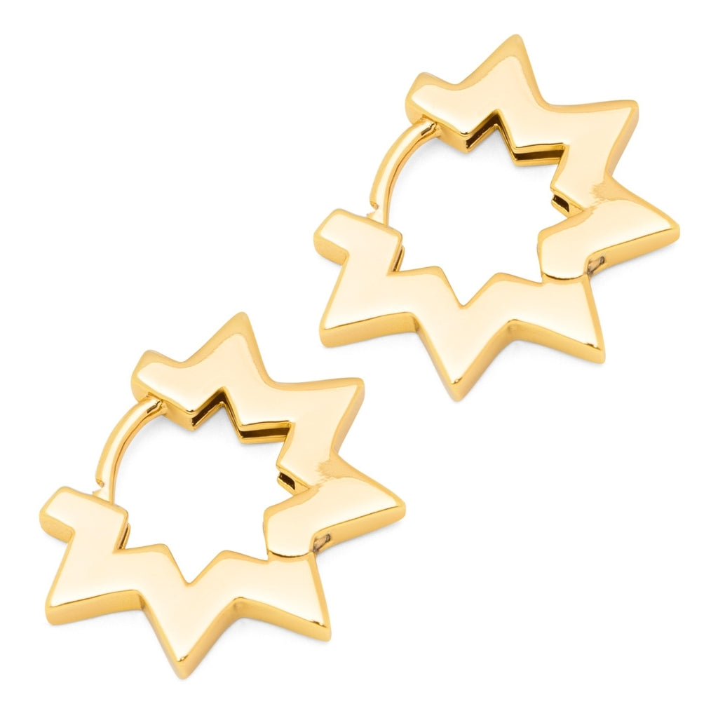 LULU Copenhagen Star Hoops pair Hoops Gold plated