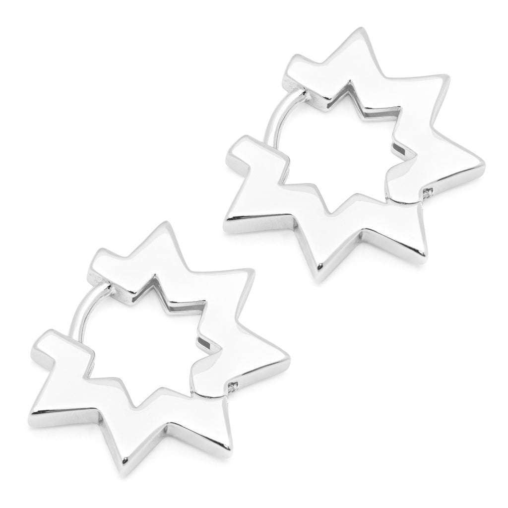 LULU Copenhagen Star Hoops pair Hoops Silver Plated