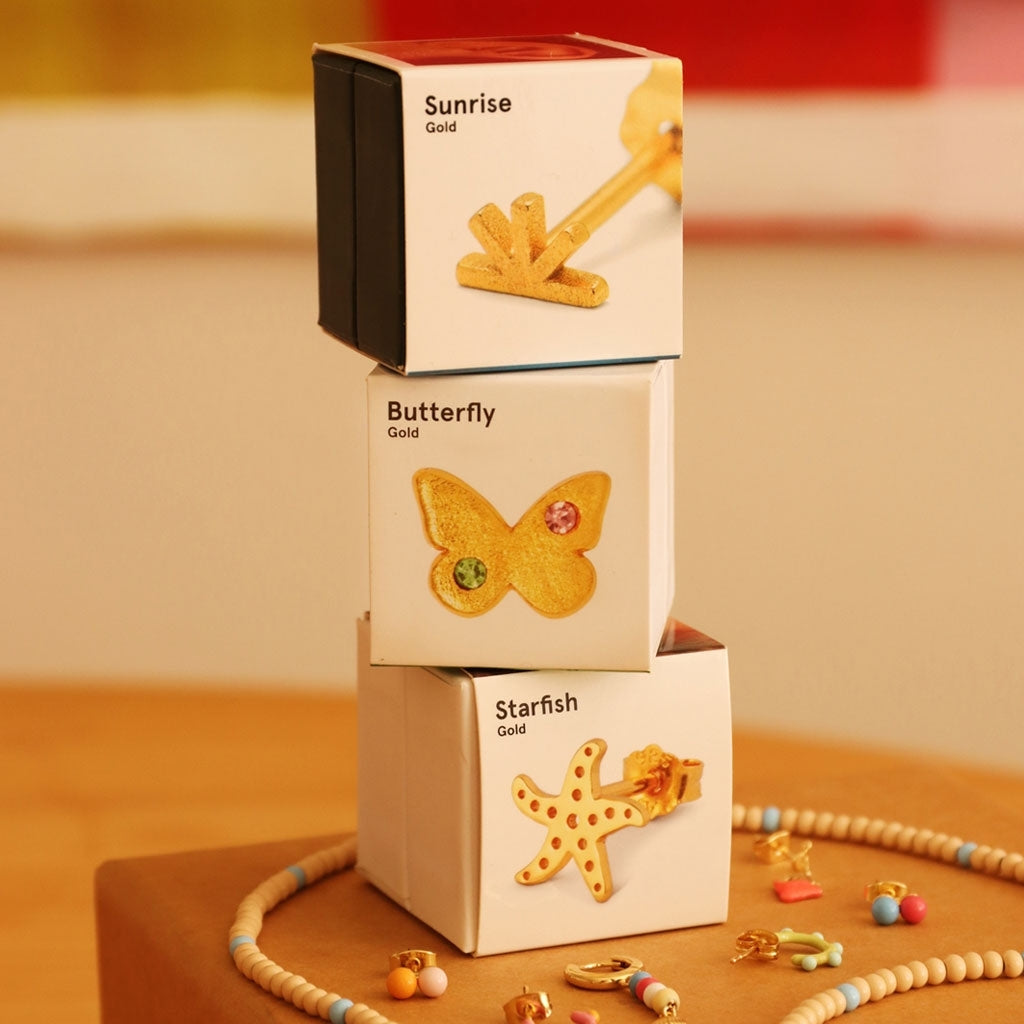 LULU Copenhagen Sunrise earring 1 pcs Ear stud, 1 pcs Gold plated