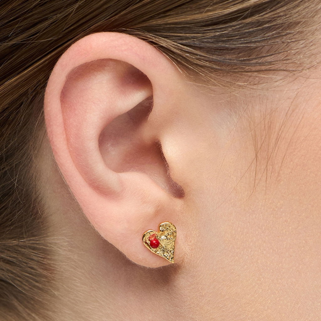LULU Copenhagen Sweet Heart earring 1 pcs Ear stud, 1 pcs Passion Red