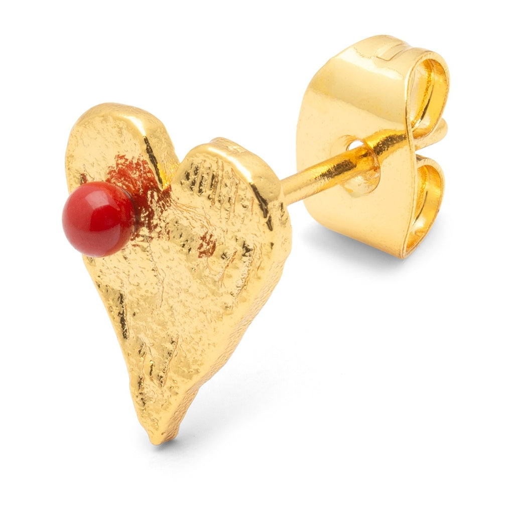 LULU Copenhagen Sweet Heart earring 1 pcs Ear stud, 1 pcs Passion Red