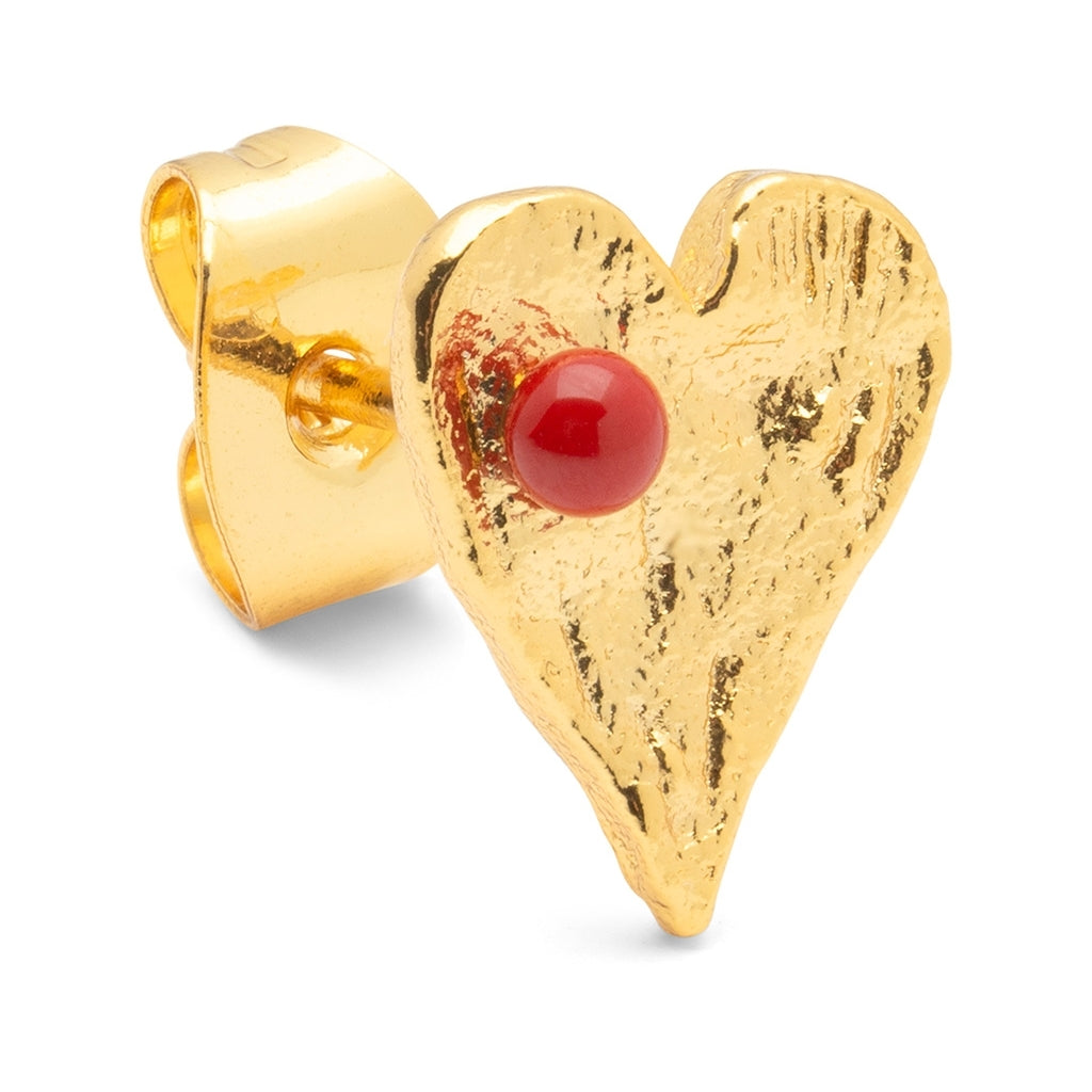 LULU Copenhagen Sweet Heart earring 1 pcs Ear stud, 1 pcs Passion Red