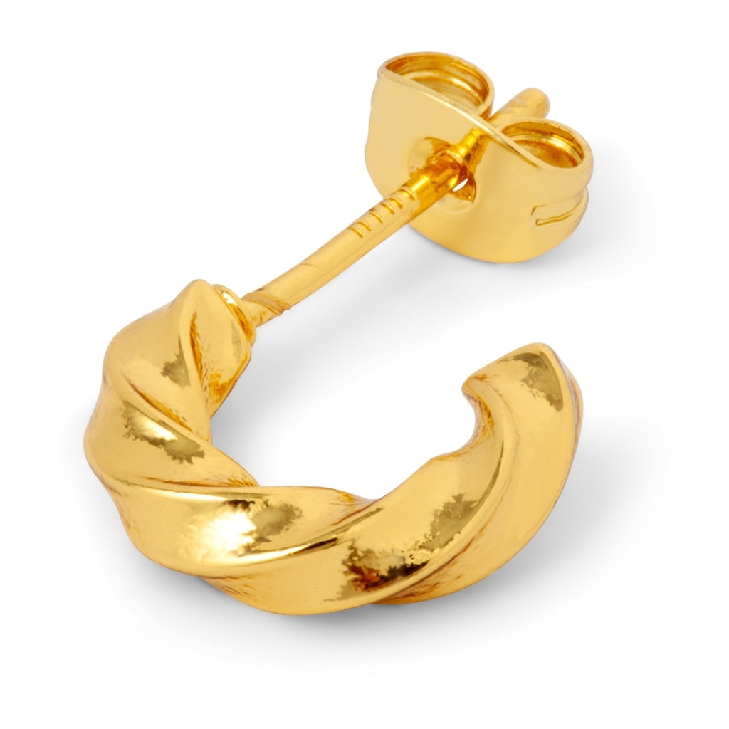 LULU Copenhagen Swirl Hoops Small pair Hoops Gold plated