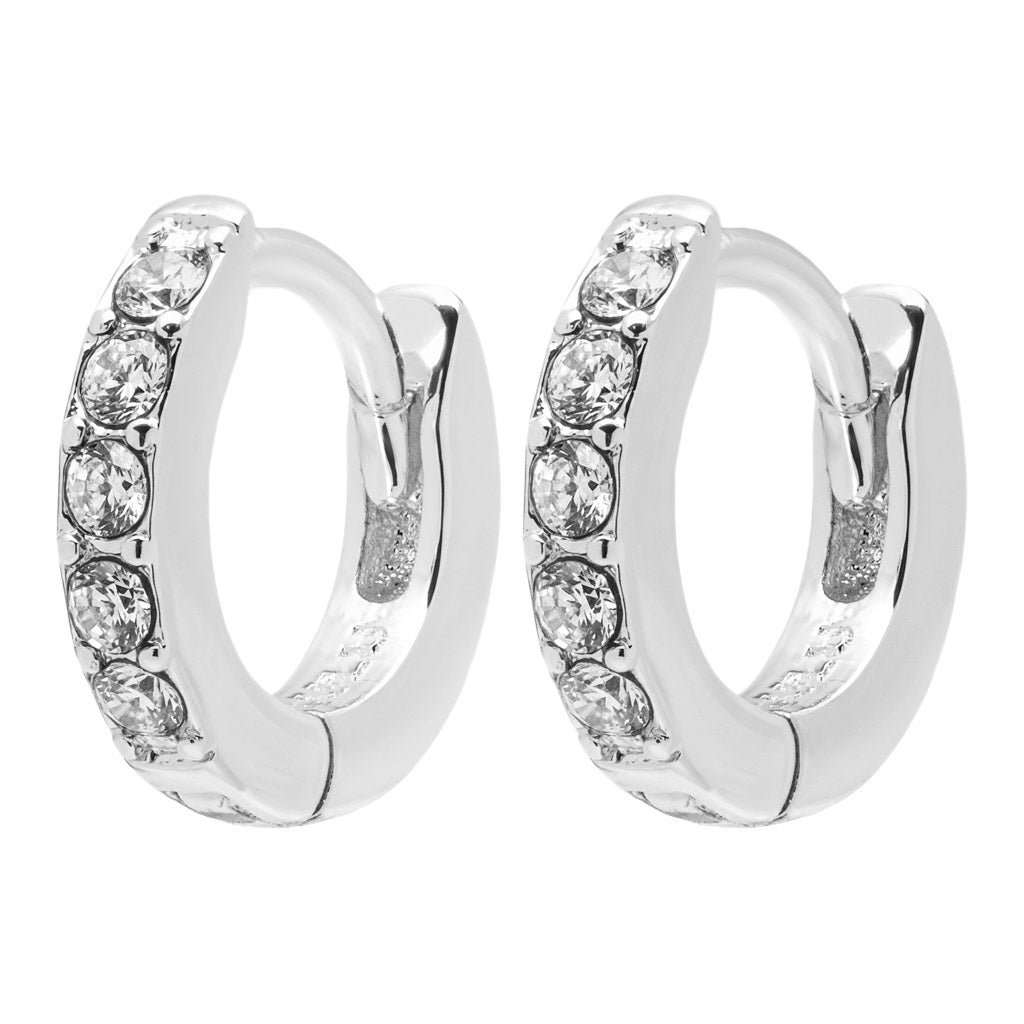LULU Copenhagen Tennis hoops - pair Hoops Crystal