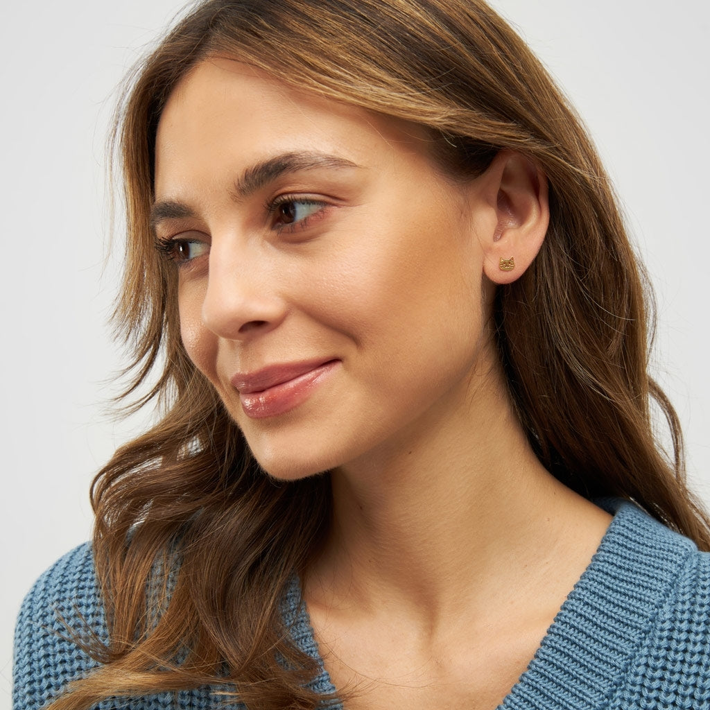 LULU Copenhagen The Cat earring 1 pcs Ear stud, 1 pcs Gold plated