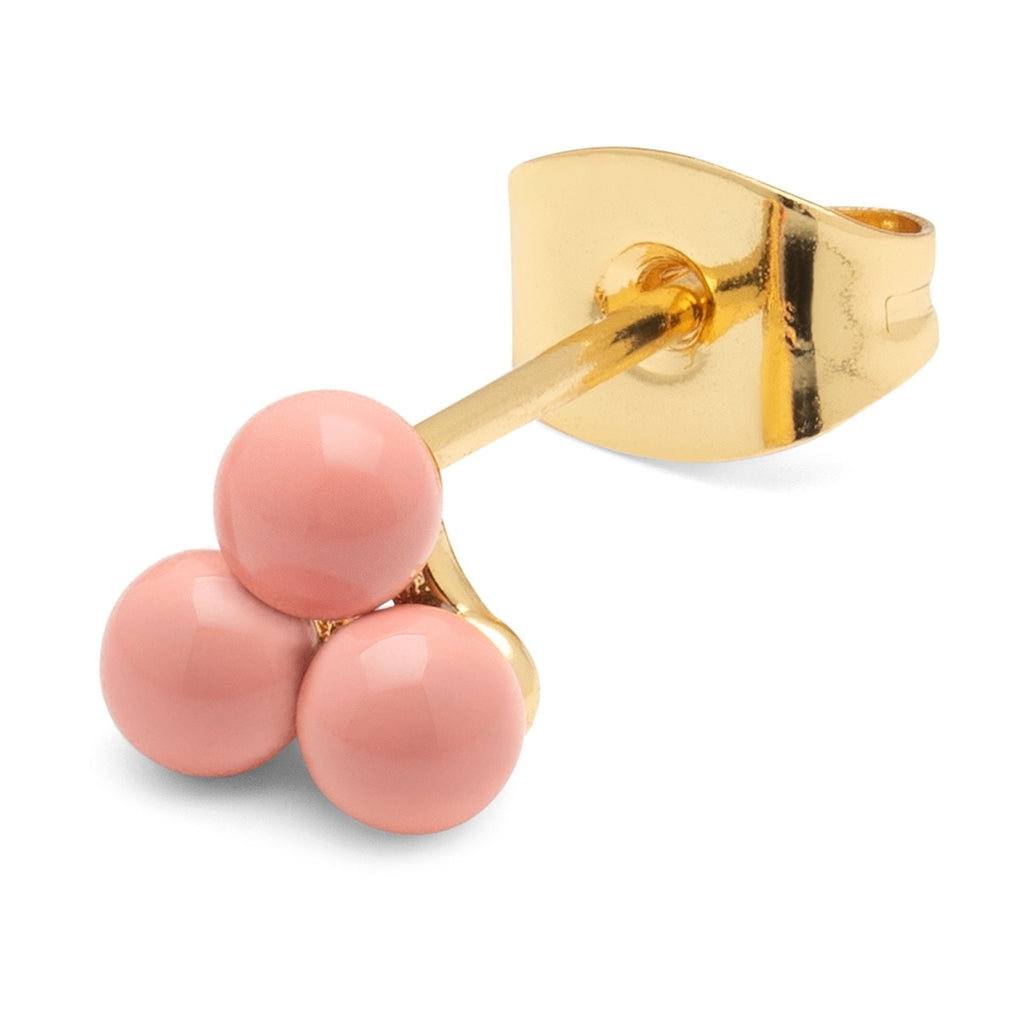 LULU Copenhagen Trio earring 1 pcs - enamel Ear stud, 1 pcs Burnt Coral