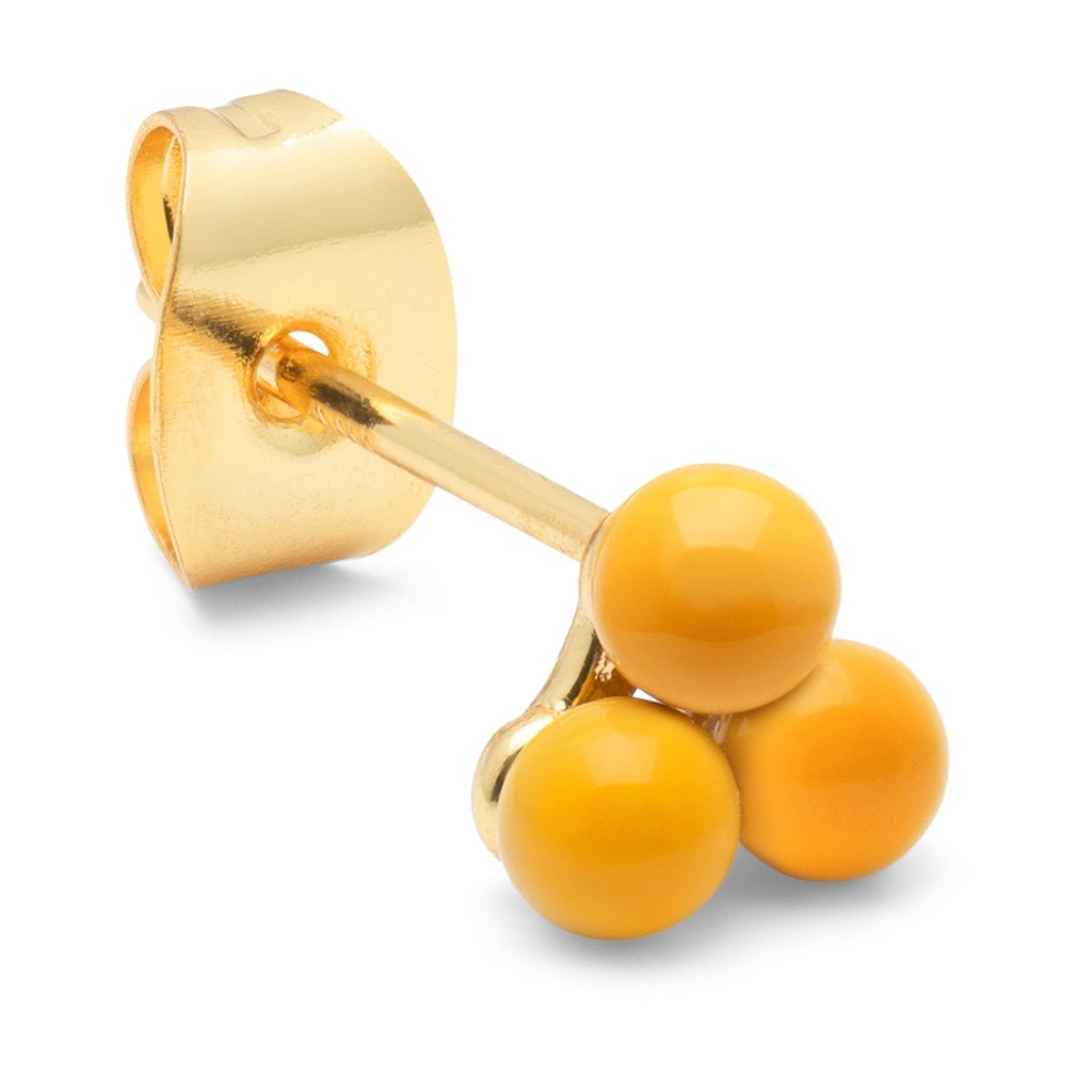 LULU Copenhagen Trio earring 1 pcs - enamel Ear stud, 1 pcs Sunflower