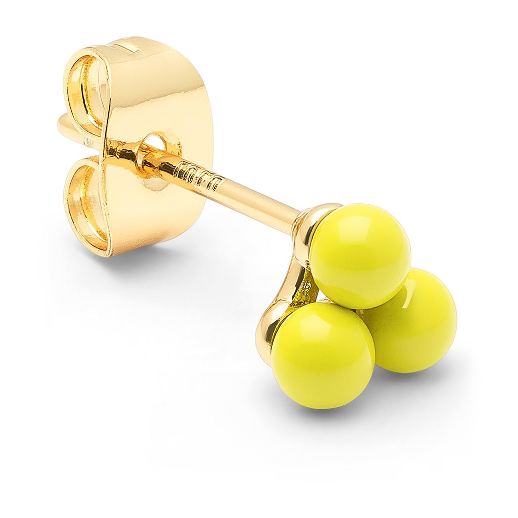 LULU Copenhagen Trio earring 1 pcs - enamel Ear stud, 1 pcs Wild Lime