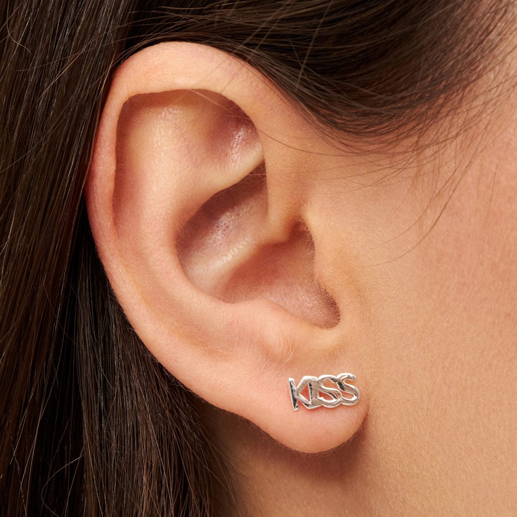 LULU Copenhagen Word Kiss earring 1 pcs Ear stud, 1 pcs Silver