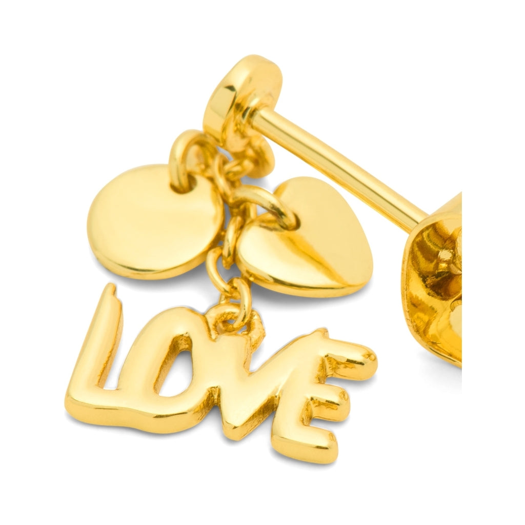 LULU Copenhagen Word Love Dangling earring 1 pcs Ear stud, 1 pcs Gold plated