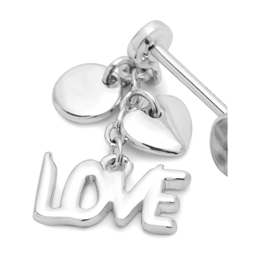 LULU Copenhagen Word Love Dangling earring 1 pcs Ear stud, 1 pcs Silver Plated
