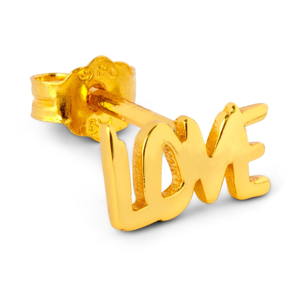 LULU Copenhagen Word Love earring 1 pcs Ear stud, 1 pcs Gold plated