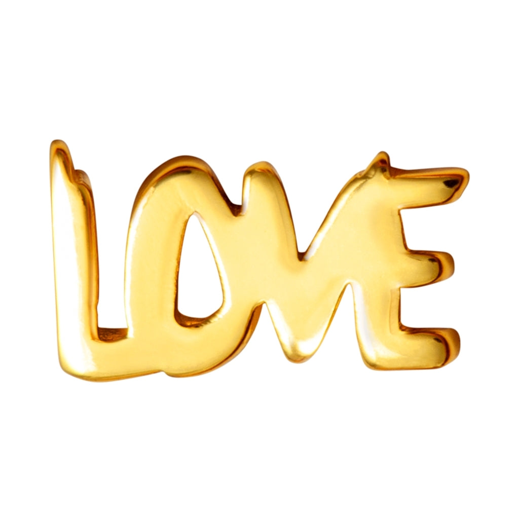 LULU Copenhagen Word Love earring 1 pcs Ear stud, 1 pcs Gold plated