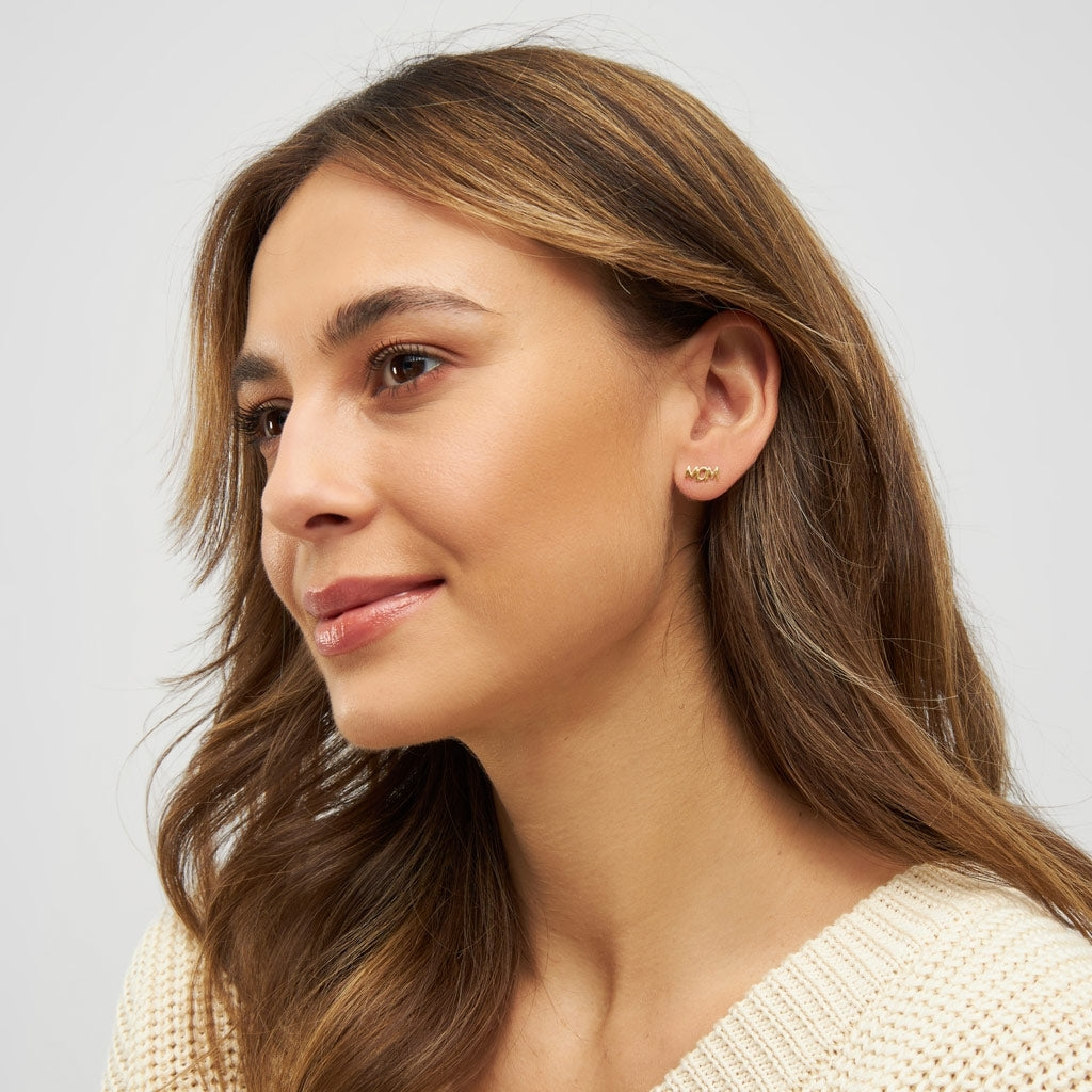 LULU Copenhagen Word Mom earring 1 pcs Ear stud, 1 pcs Gold plated