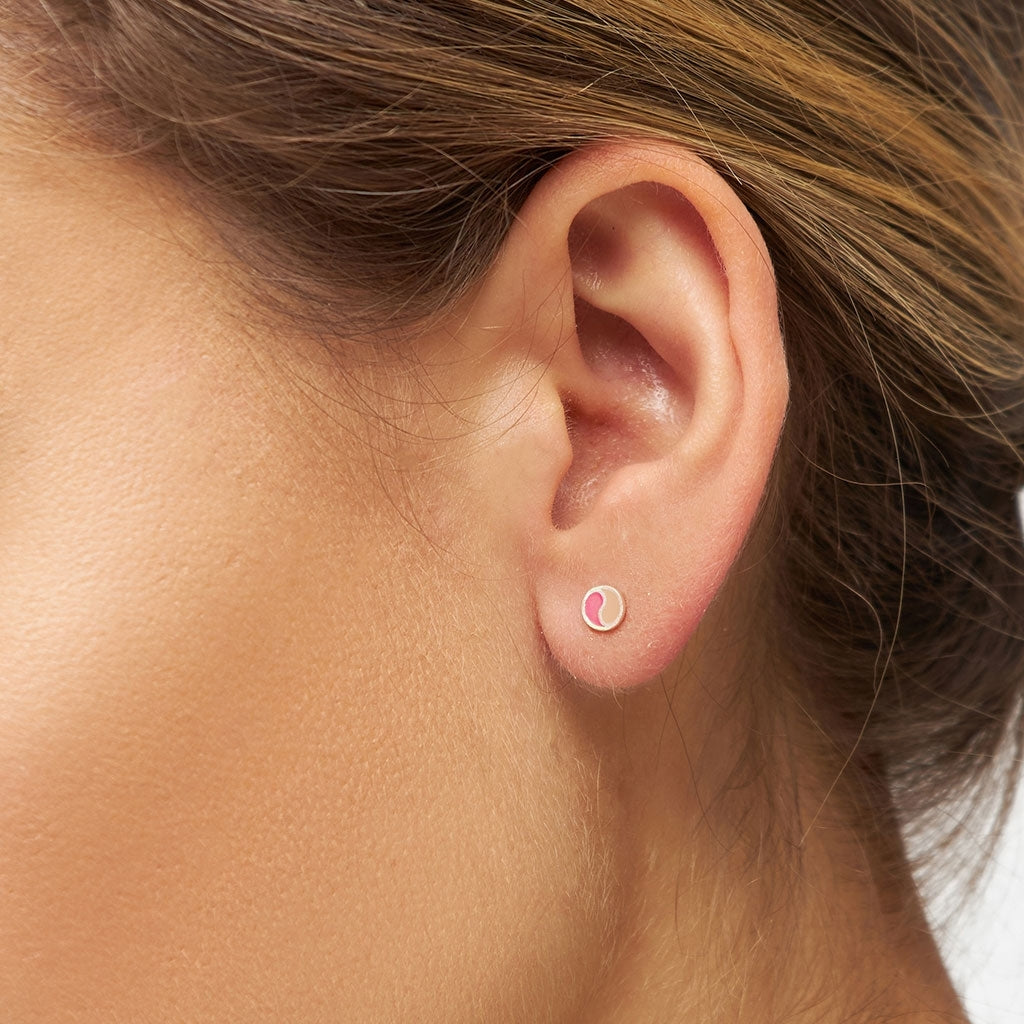 LULU Copenhagen Yin Yang 1 earring pcs Ear stud, 1 pcs Pink/Buttercream