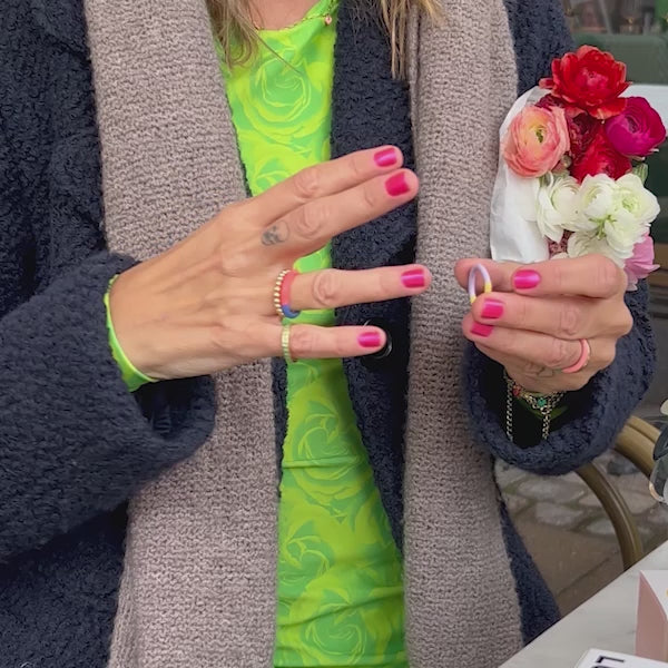 LULU Copenhagen Color Ring Rings Orange/Coral - Video preview