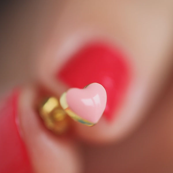 LULU Copenhagen Love U earring 1 pcs Ear stud, 1 pcs Burnt Coral - Video preview