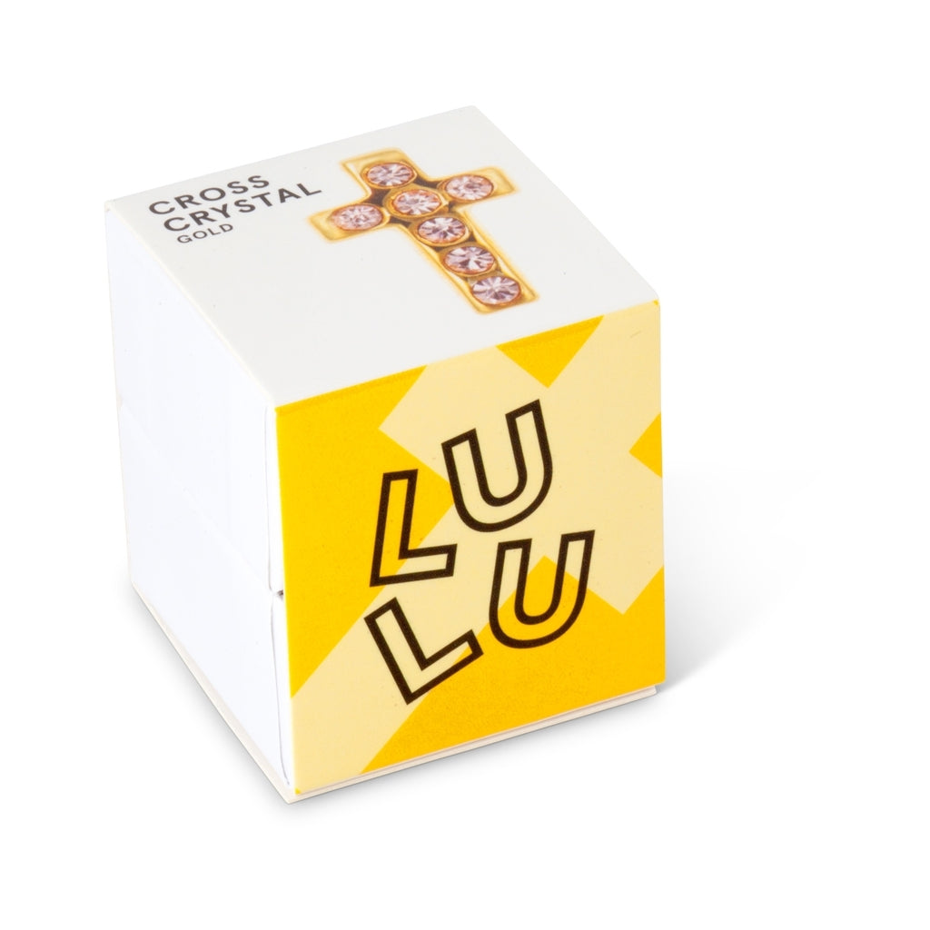 LULU Copenhagen Cross Crystal earring 1 pcs gold plated Ear stud, 1 pcs Rose