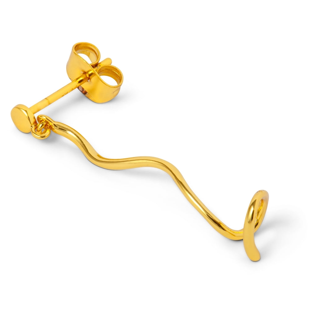 LULU Copenhagen Topping Short Swirl earring 1 pcs Ear stud, 1 pcs Gold plated
