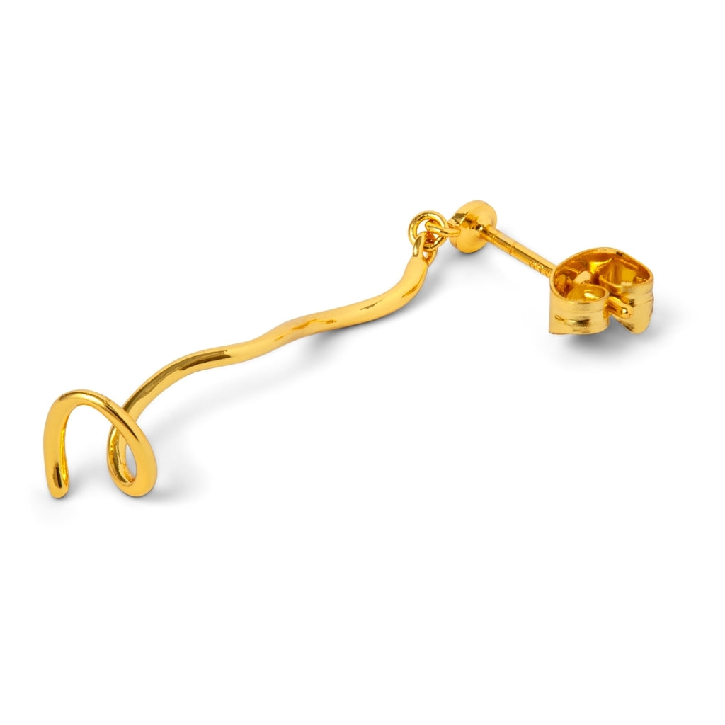 LULU Copenhagen Topping Short Swirl earring 1 pcs Ear stud, 1 pcs Gold plated