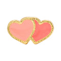 2Hearts 1 pcs gold plated - Burnt Coral-Orange Coral