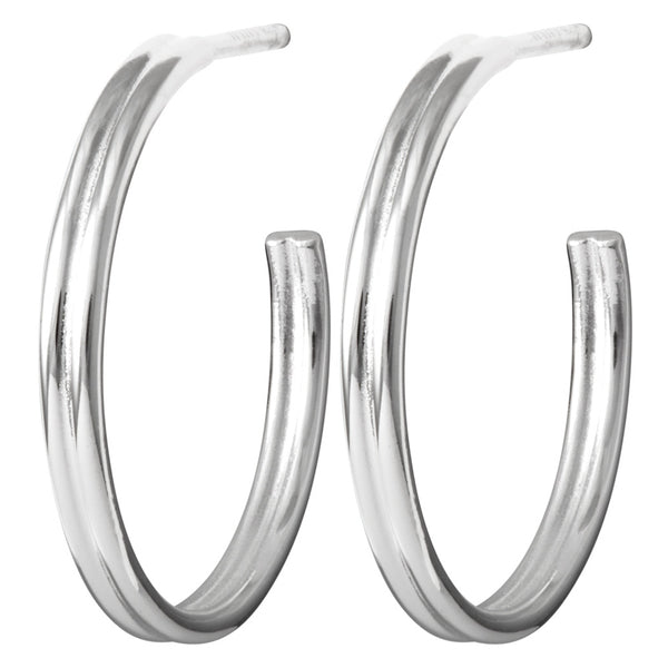 LULU Copenhagen 2for1 Medium Hoops pair Hoops Silver