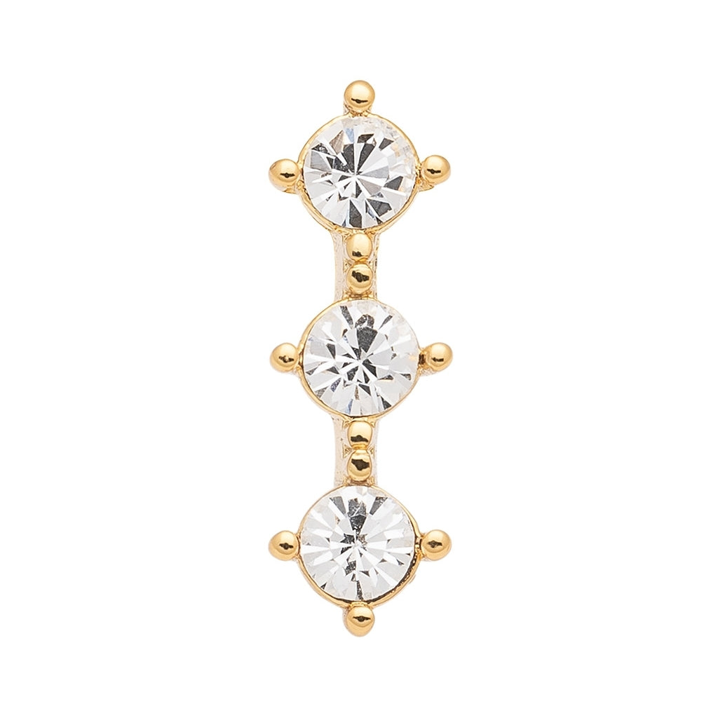 LULU Copenhagen 3 Crystals earring 1 pcs Ear stud, 1 pcs Silk