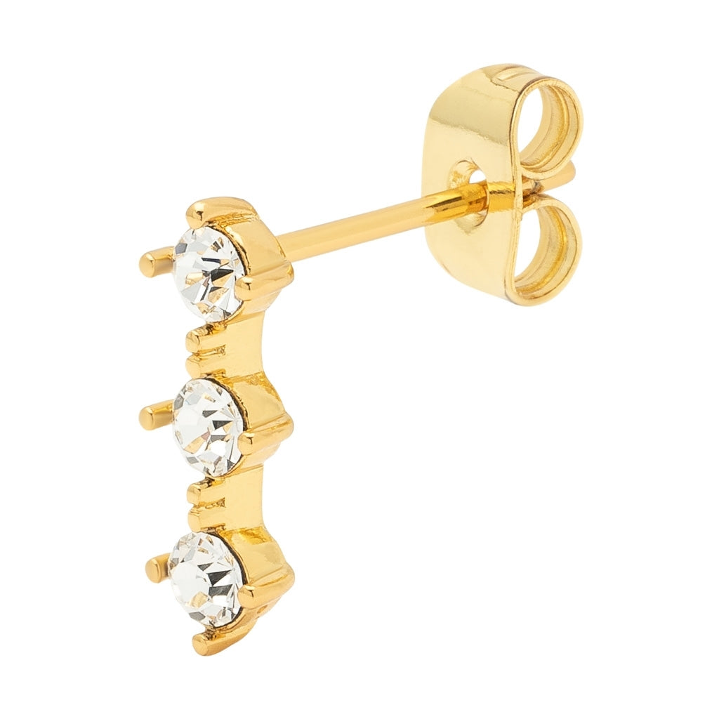 LULU Copenhagen 3 Crystals earring 1 pcs Ear stud, 1 pcs Silk