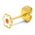 Anemone 1 pcs gold plated - Orange/Coral - White