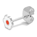 Anemone earring 1 pcs silver plated - Orange/Coral - White