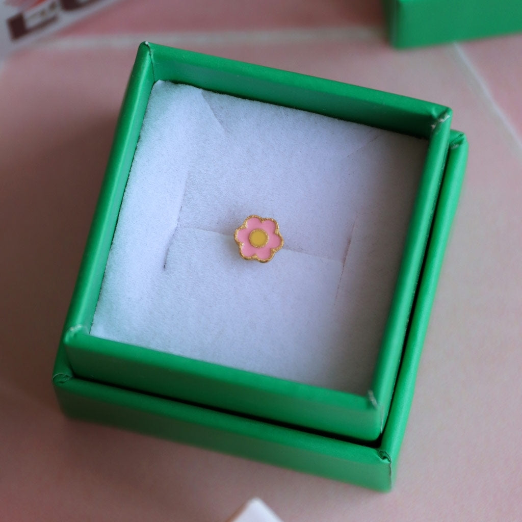 LULU Copenhagen Anemone earring 1 pcs gold plated Ear stud, 1 pcs Yellow-Pink