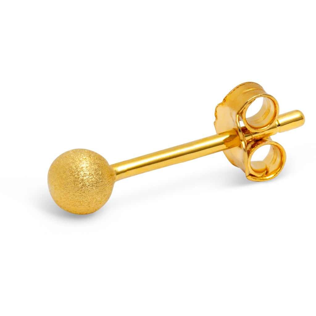 LULU Copenhagen Ball Brushed earring 1 pcs Ear stud, 1 pcs Gold plated