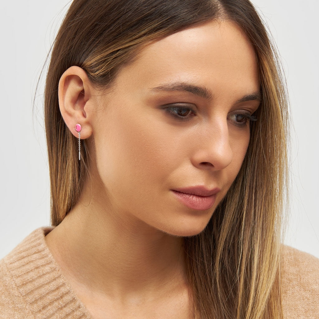 LULU Copenhagen Balloon earring 1 pcs silver plated Ear stud, 1 pcs Pink