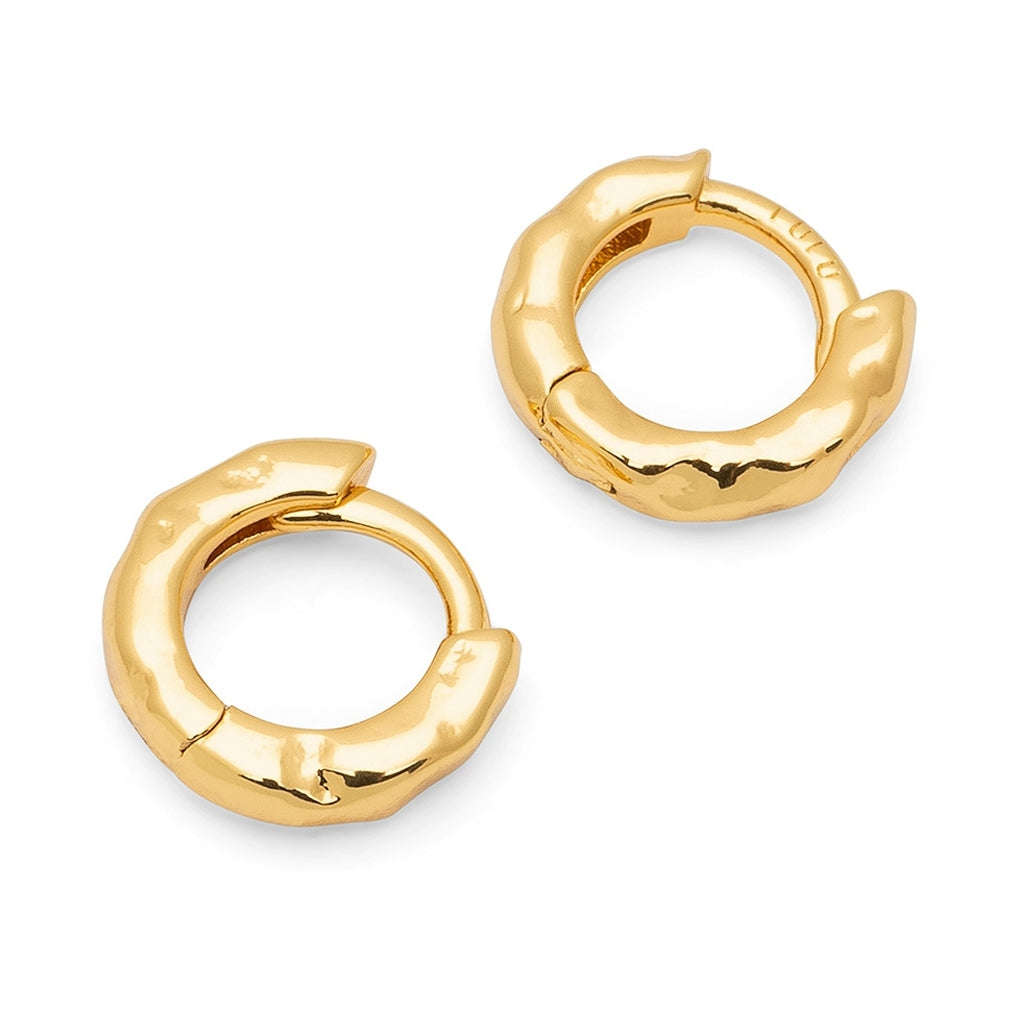 LULU Copenhagen Basic Rough Hoops pair Hoops Gold plated