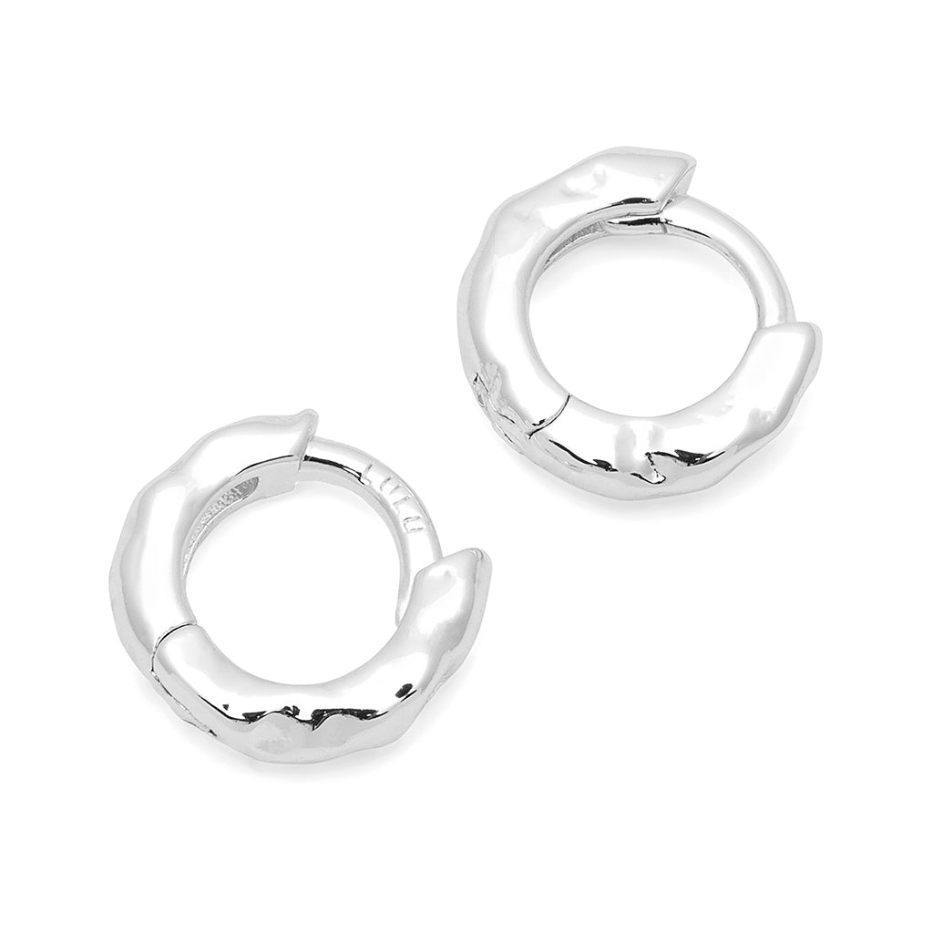 LULU Copenhagen Basic Rough Hoops pair Hoops Silver Plated