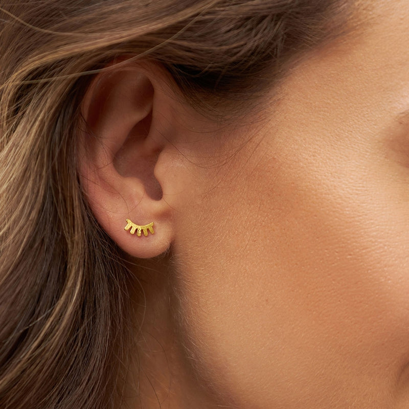 LULU Copenhagen Blink 1 pcs brushed Ear stud, 1 pcs Gold plated